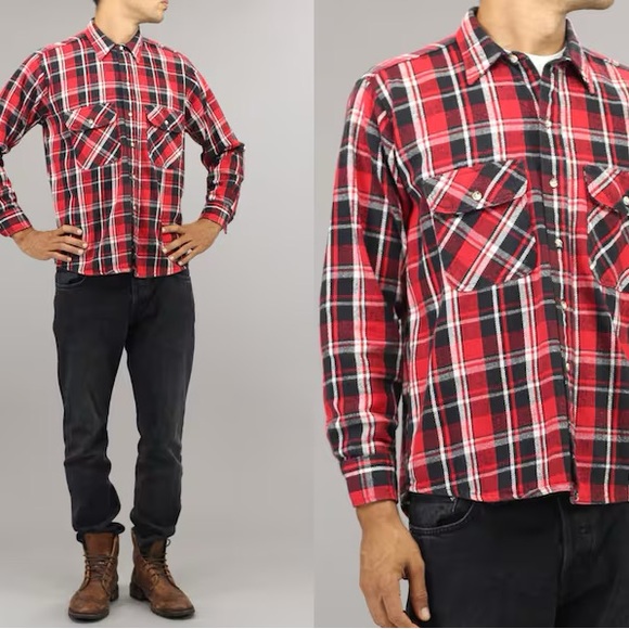 Retro Field & Stream flannel button down 90s Vintage USA size large. - Picture 4 of 4